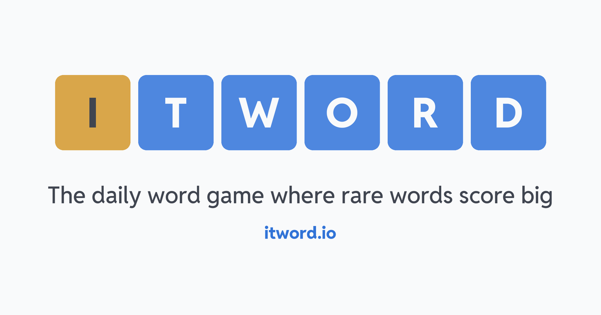 ItWord | The daily word game where rare words score big